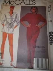 9086 McCalls 1984 LOOSE POCKET JUMPSUIT LENGTHS, TIE BELT PATTERN 14,16